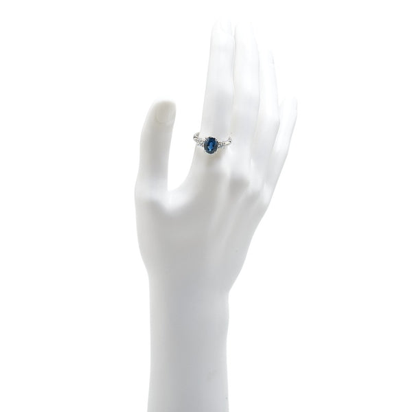 Pt900 プラチナ サファイア3.55ct ダイヤ0.468ct リング 指輪 レディース 16号 【中古】
