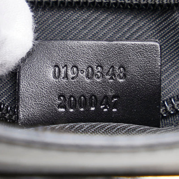 グッチ GGキャンバス ショルダーバッグ 019 0343 200047 ネイビー ブラック キャンバス レザー レディース GUCCI 【中古】