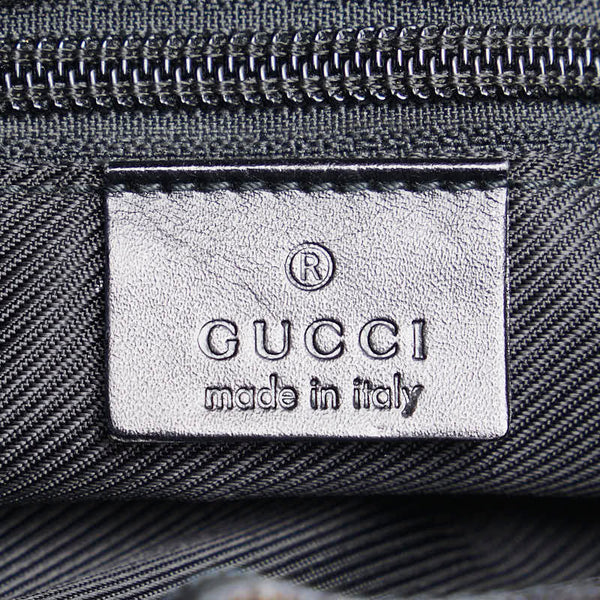 グッチ GGキャンバス ショルダーバッグ 019 0343 200047 ネイビー ブラック キャンバス レザー レディース GUCCI 【中古】