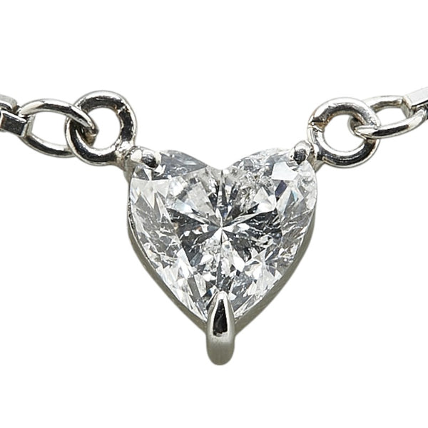 Pt850 プラチナ ダイヤ0.56ct ハート モチーフ ペンダントネックレス レディース 【中古】