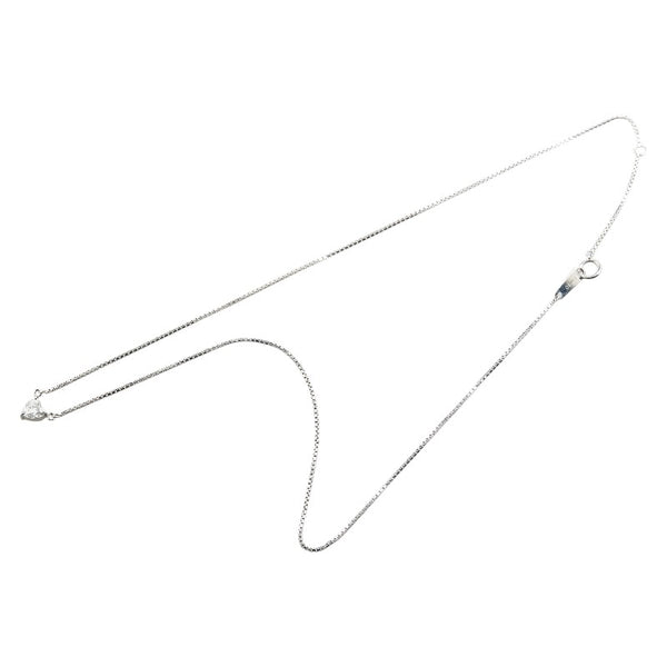 Pt850 プラチナ ダイヤ0.56ct ハート モチーフ ペンダントネックレス レディース 【中古】