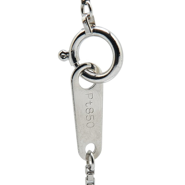 Pt850 プラチナ ダイヤ0.56ct ハート モチーフ ペンダントネックレス レディース 【中古】