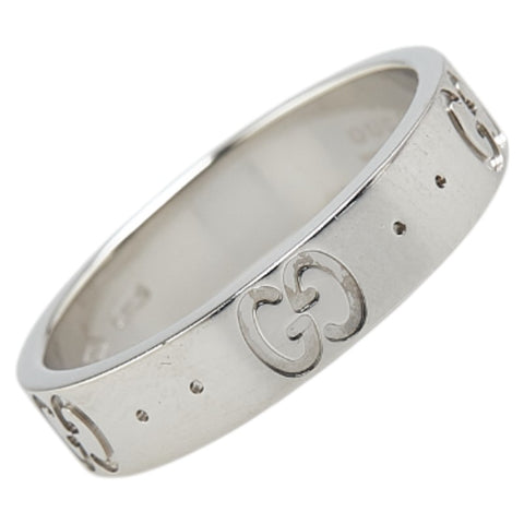 グッチ GGアイコン リング 指輪 #9 K18WG ホワイトゴールド レディース GUCCI 【中古】