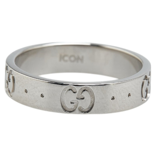 グッチ GGアイコン リング 指輪 #9 K18WG ホワイトゴールド レディース GUCCI 【中古】