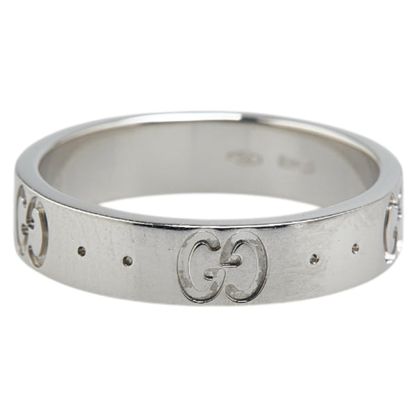 グッチ GGアイコン リング 指輪 #9 K18WG ホワイトゴールド レディース GUCCI 【中古】