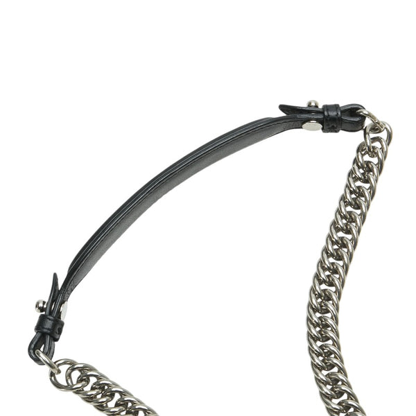 フェンディ キャナイ スモール 斜め掛け チェーン ショルダーバッグ 8M0381 ブラック レザー レディース FENDI 【中古】