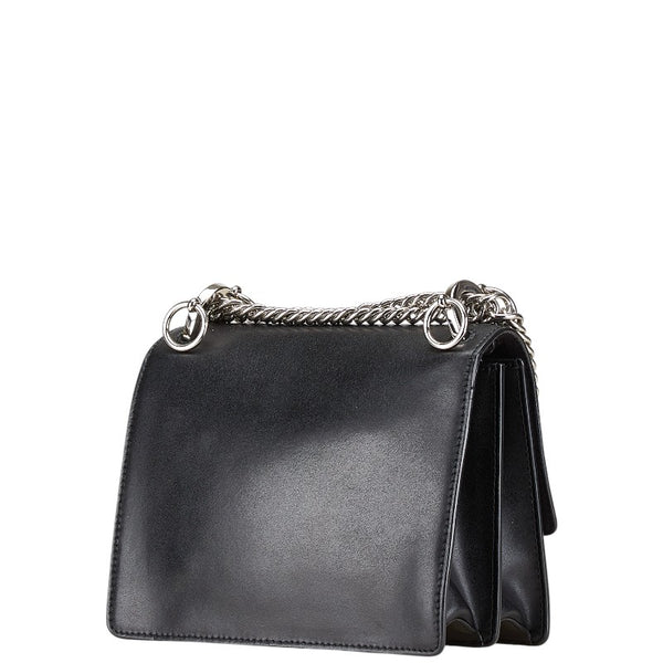 フェンディ キャナイ スモール 斜め掛け チェーン ショルダーバッグ 8M0381 ブラック レザー レディース FENDI 【中古】