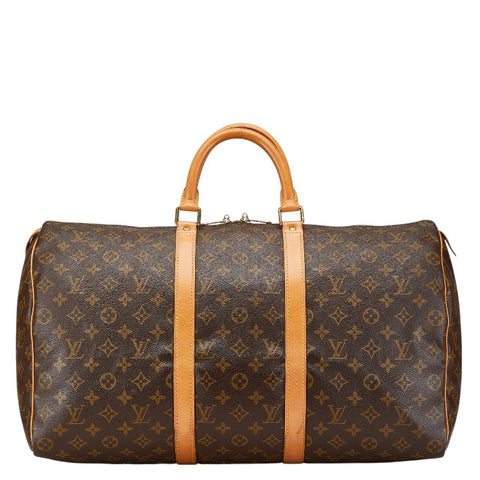 ルイ ヴィトン モノグラム キーポル50 ボストンバッグ ショルダーバッグ M41426 ブラウン PVC レザー レディース LOUIS VUITTON 【中古】
