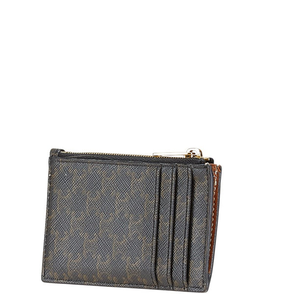セリーヌ マカダム カードケース ブラック ブラウン PVC レザー レディース CELINE 【中古】