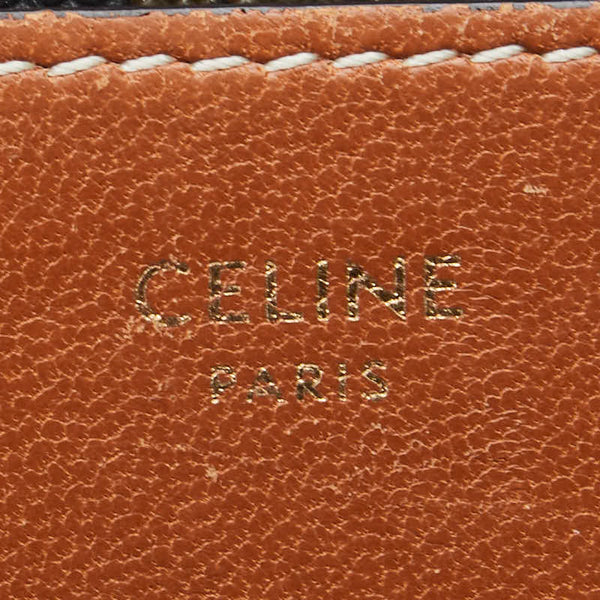 セリーヌ マカダム カードケース ブラック ブラウン PVC レザー レディース CELINE 【中古】