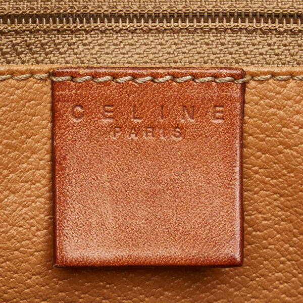 セリーヌ マカダム ハンドバッグ ブラウン PVC レザー レディース CELINE 【中古】