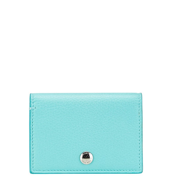 ティファニー カードケース ライトブルー レザー レディース TIFFANY&Co. 【中古】