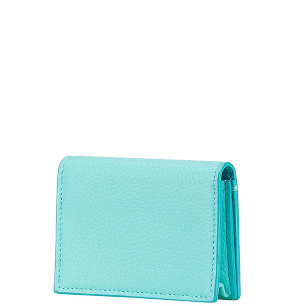ティファニー カードケース ライトブルー レザー レディース TIFFANY&Co. 【中古】