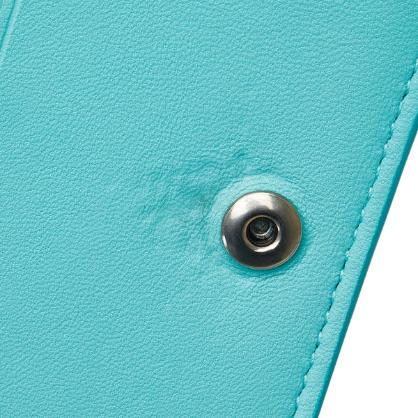 ティファニー カードケース ライトブルー レザー レディース TIFFANY&Co. 【中古】