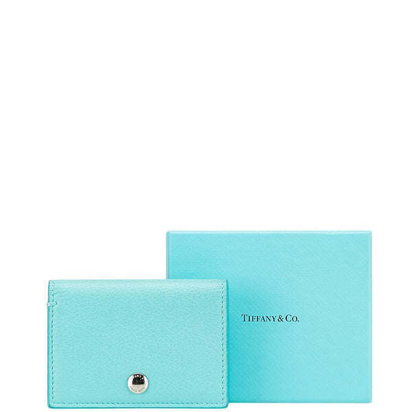 ティファニー カードケース ライトブルー レザー レディース TIFFANY&Co. 【中古】