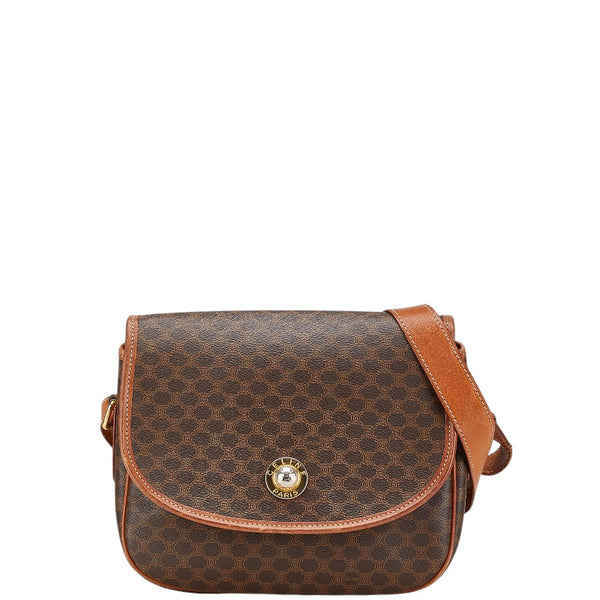 セリーヌ マカダム スターボール 斜め掛け ショルダーバッグ ブラウン PVC レザー レディース CELINE 【中古】