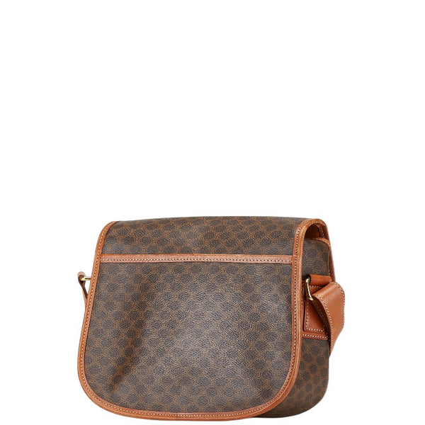 セリーヌ マカダム スターボール 斜め掛け ショルダーバッグ ブラウン PVC レザー レディース CELINE 【中古】