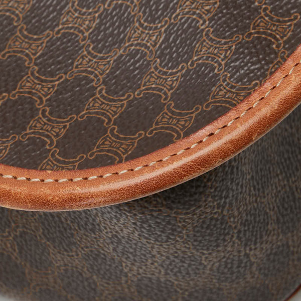 セリーヌ マカダム スターボール 斜め掛け ショルダーバッグ ブラウン PVC レザー レディース CELINE 【中古】