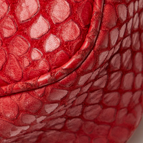 サルヴァトーレフェラガモ 型押し 斜め掛け ショルダーバッグ レッド レザー レディース Salvatore Ferragamo 【中古】