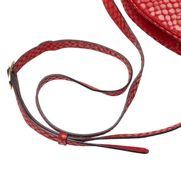 サルヴァトーレフェラガモ 型押し 斜め掛け ショルダーバッグ レッド レザー レディース Salvatore Ferragamo 【中古】