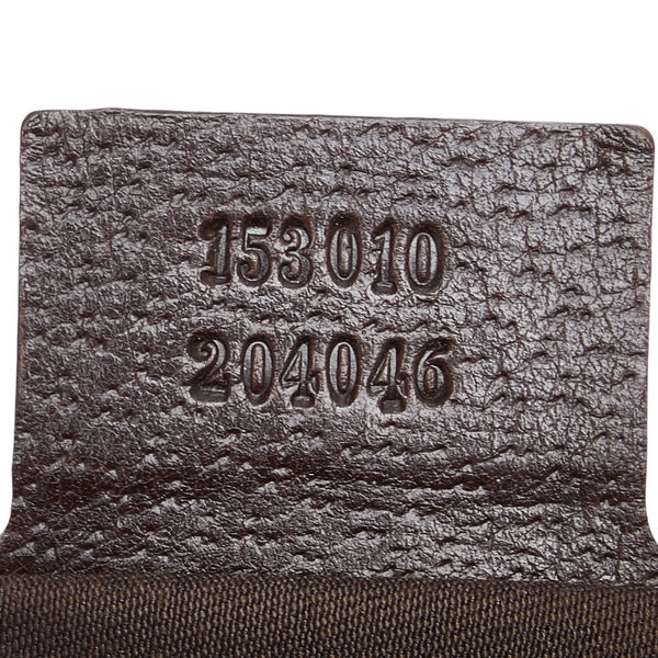 グッチ GGキャンバス ハンドバッグ ワンショルダーバッグ 153010 ベージュ ブラウン キャンバス レザー レディース GUCCI 【中古】