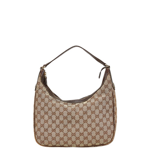グッチ GGキャンバス ハンドバッグ ワンショルダーバッグ 153010 ベージュ ブラウン キャンバス レザー レディース GUCCI 【中古】
