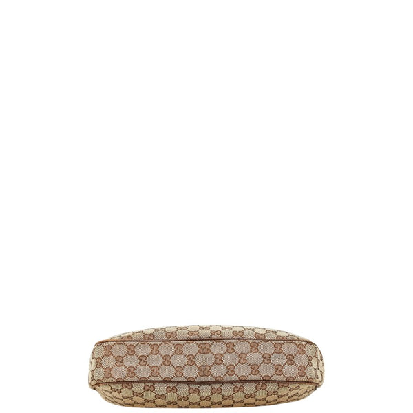 グッチ GGキャンバス ハンドバッグ ワンショルダーバッグ 153010 ベージュ ブラウン キャンバス レザー レディース GUCCI 【中古】