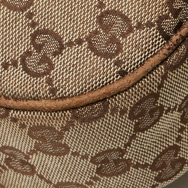 グッチ GGキャンバス ハンドバッグ ワンショルダーバッグ 153010 ベージュ ブラウン キャンバス レザー レディース GUCCI 【中古】