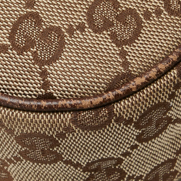 グッチ GGキャンバス ハンドバッグ ワンショルダーバッグ 153010 ベージュ ブラウン キャンバス レザー レディース GUCCI 【中古】