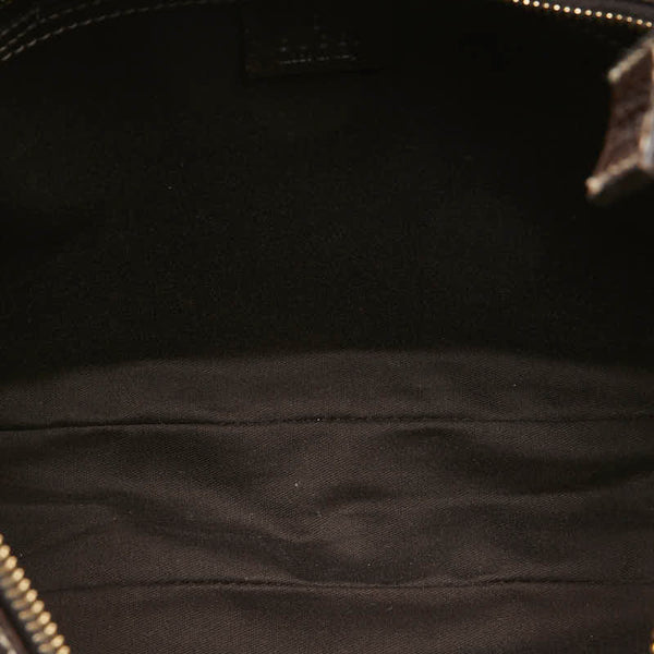 グッチ GGキャンバス ハンドバッグ ワンショルダーバッグ 153010 ベージュ ブラウン キャンバス レザー レディース GUCCI 【中古】