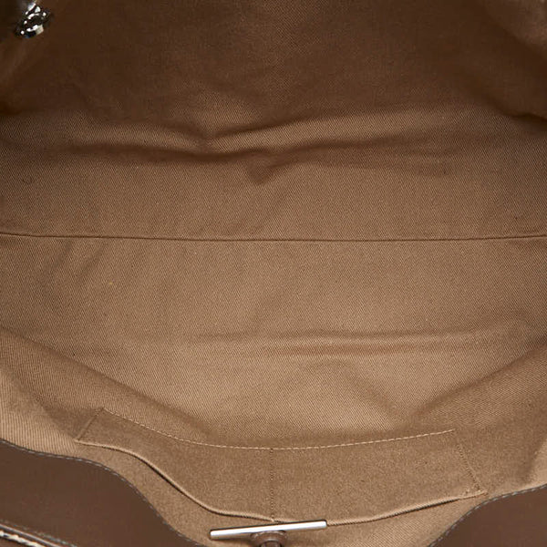 カルティエ マルチェロ トートバッグ ハンドバッグ ホワイト ベージュ キャンバス パイソン レディース CARTIER 【中古】