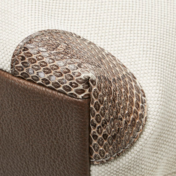 カルティエ マルチェロ トートバッグ ハンドバッグ ホワイト ベージュ キャンバス パイソン レディース CARTIER 【中古】