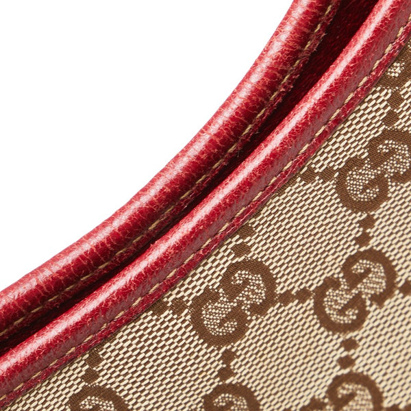 グッチ GGキャンバス ハンドバッグ トートバッグ 113015 ブラウン ボルドー キャンバス レザー レディース GUCCI 【中古】