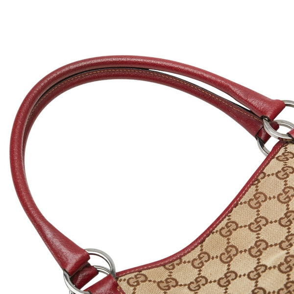 グッチ GGキャンバス ハンドバッグ トートバッグ 113015 ブラウン ボルドー キャンバス レザー レディース GUCCI 【中古】