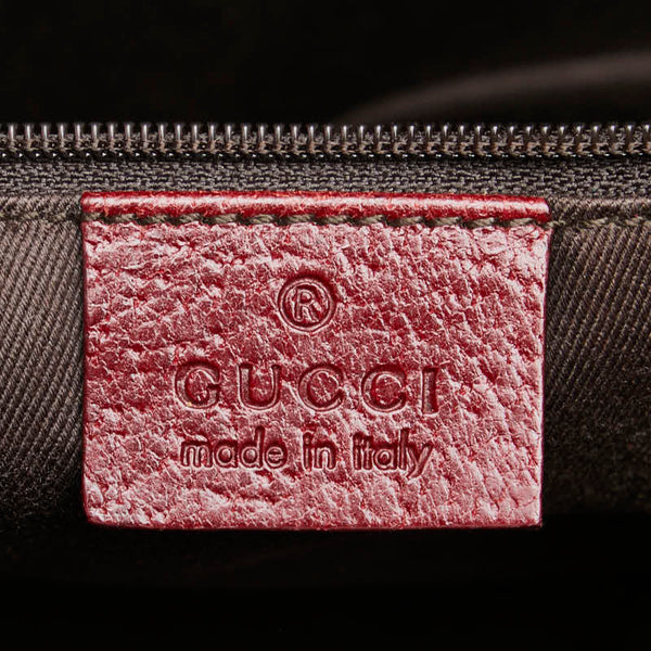 グッチ GGキャンバス ハンドバッグ トートバッグ 113015 ブラウン ボルドー キャンバス レザー レディース GUCCI 【中古】