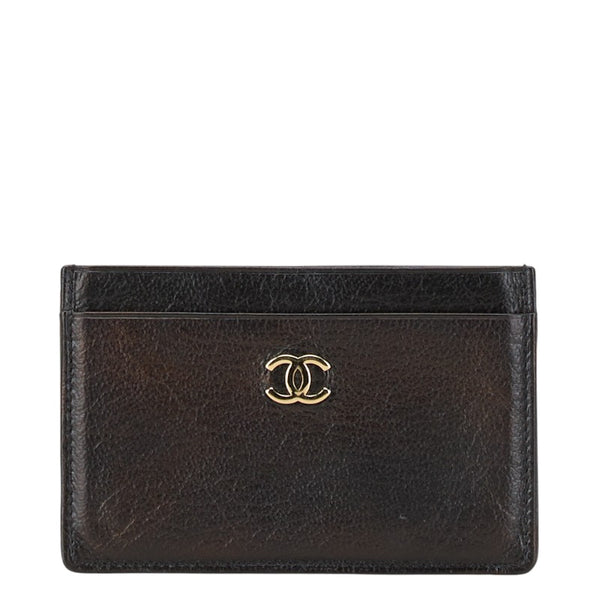 シャネル ココマーク カードケース 名刺入れ ブラック レザー レディース CHANEL 【中古】