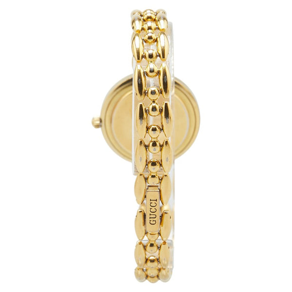 グッチ チェンジベゼルウォッチ 腕時計 1100-L クオーツ ホワイト文字盤 メッキ レディース GUCCI 【中古】