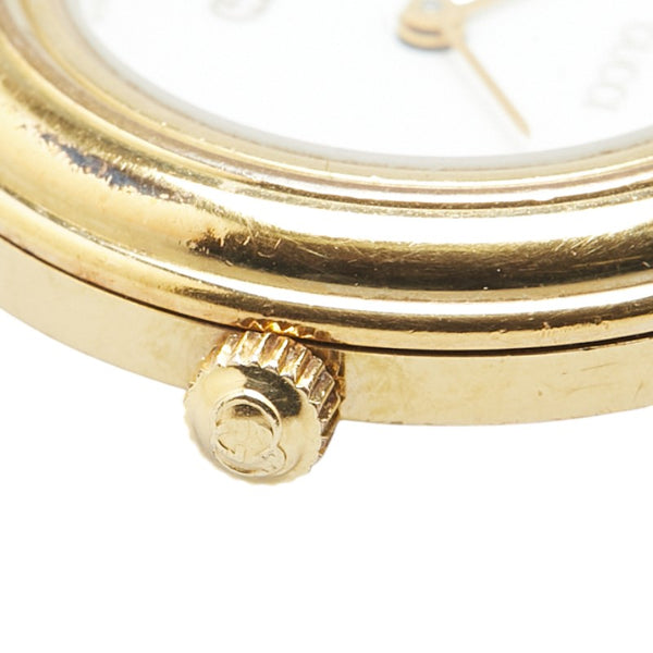 グッチ チェンジベゼルウォッチ 腕時計 1100-L クオーツ ホワイト文字盤 メッキ レディース GUCCI 【中古】