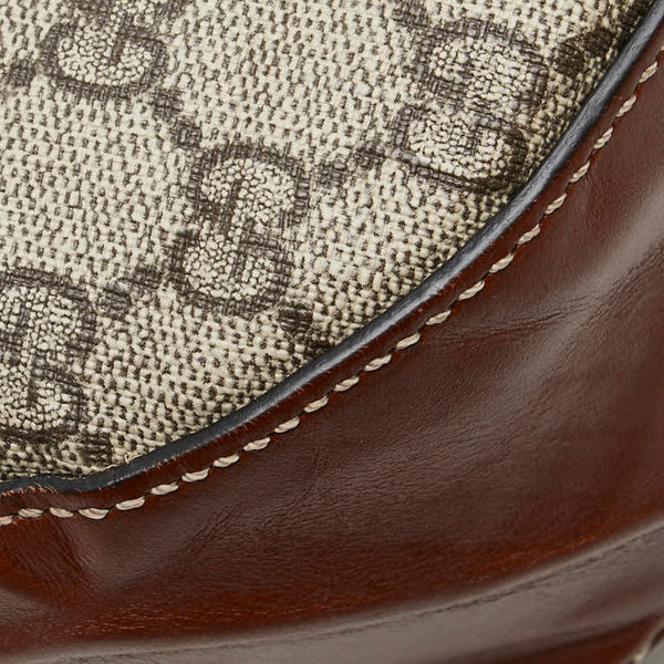 グッチ GGスプリーム 斜め掛け ショルダーバッグ 453189 ベージュ ブラック ブラウン PVC レザー レディース GUCCI 【中古】