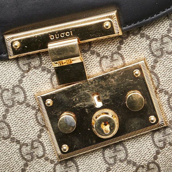 グッチ GGスプリーム 斜め掛け ショルダーバッグ 453189 ベージュ ブラック ブラウン PVC レザー レディース GUCCI 【中古】