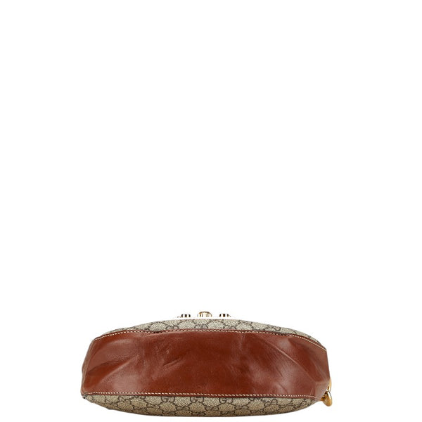 グッチ GGスプリーム 斜め掛け ショルダーバッグ 453189 ベージュ ブラック ブラウン PVC レザー レディース GUCCI 【中古】