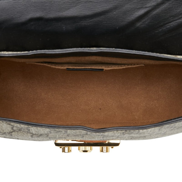 グッチ GGスプリーム 斜め掛け ショルダーバッグ 453189 ベージュ ブラック ブラウン PVC レザー レディース GUCCI 【中古】