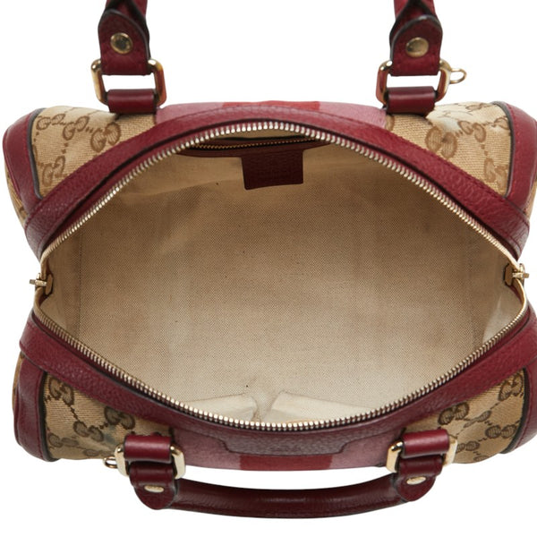 グッチ GGキャンバス シェリーライン ハンドバッグ ショルダーバッグ 2WAY 269876 ワインレッド ベージュ キャンバス レザー レディース GUCCI 【中古】