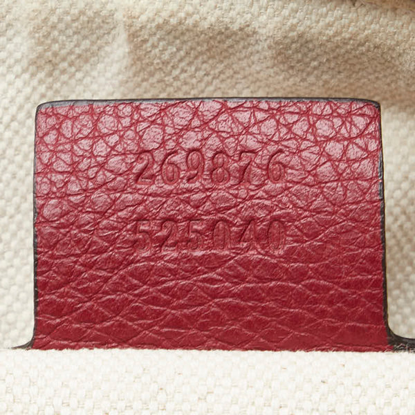 グッチ GGキャンバス シェリーライン ハンドバッグ ショルダーバッグ 2WAY 269876 ワインレッド ベージュ キャンバス レザー レディース GUCCI 【中古】