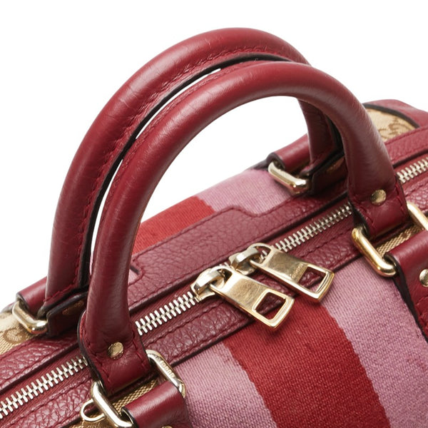 グッチ GGキャンバス シェリーライン ハンドバッグ ショルダーバッグ 2WAY 269876 ワインレッド ベージュ キャンバス レザー レディース GUCCI 【中古】