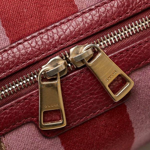 グッチ GGキャンバス シェリーライン ハンドバッグ ショルダーバッグ 2WAY 269876 ワインレッド ベージュ キャンバス レザー レディース GUCCI 【中古】