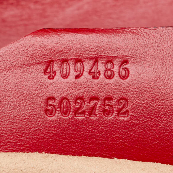 グッチ グッチシマ パドロック チェーン ショルダーバッグ 409486 レッド レザー レディース GUCCI 【中古】