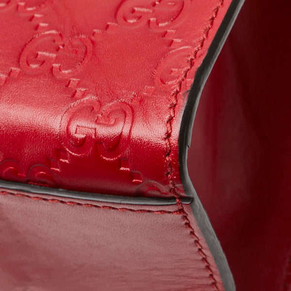グッチ グッチシマ パドロック チェーン ショルダーバッグ 409486 レッド レザー レディース GUCCI 【中古】