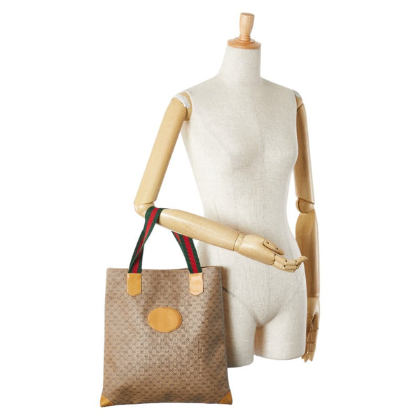 グッチ オールドグッチ シェリーライン ハンドバッグ トートバッグ 02 37 1300 ベージュ PVC レザー レディース GUCCI 【中古】