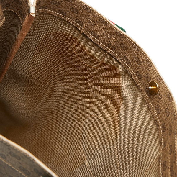 グッチ オールドグッチ シェリーライン ハンドバッグ トートバッグ 02 37 1300 ベージュ PVC レザー レディース GUCCI 【中古】